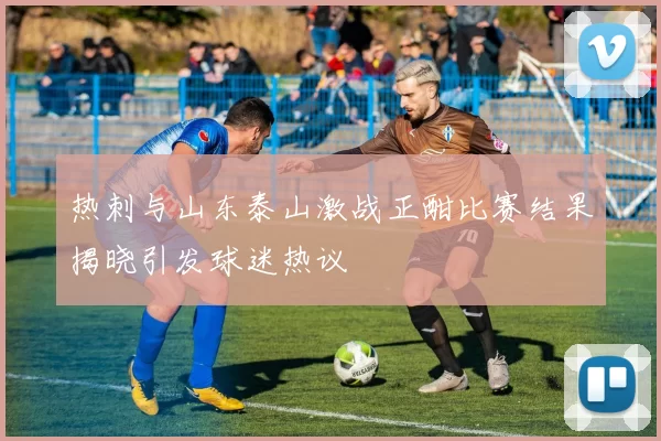 热刺与山东泰山激战正酣比赛结果揭晓引发球迷热议